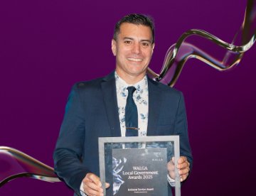 Sam Mastrolembo, Shire of Broome CEO – 2025 recipient of WALGA’s Eminent Service Award 